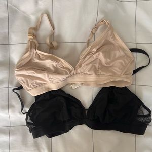 Two mesh nursing bralettes by Lively